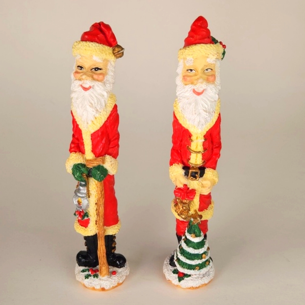 Retro Resin Santa set of 2 Santas